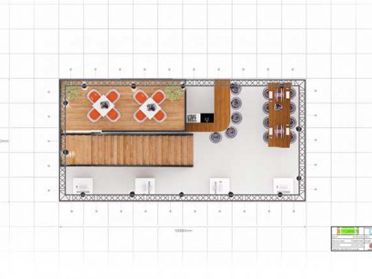Plattegrond Beursstand Plattegrond of orthografisch bovenaanzicht van een beursstand